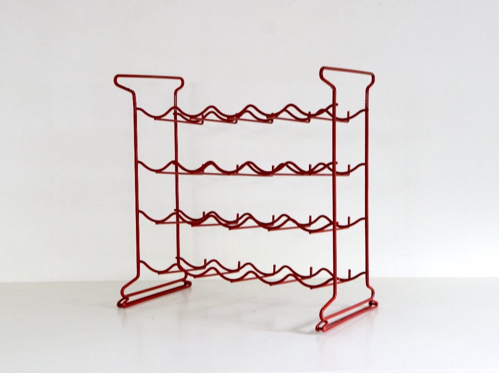 vintage rood design Tomado wijnrek, Huis en Inrichting, Ophalen of Verzenden, Gebruikt, Metaal