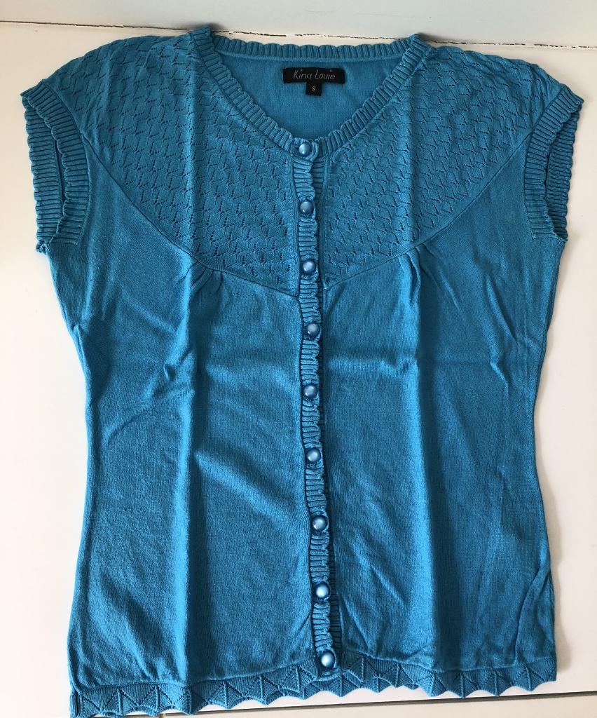 T-shirt felblauw mouwloos King Louie, Kleding | Dames, Blauw, Ophalen of Verzenden, King Louie, Gedragen