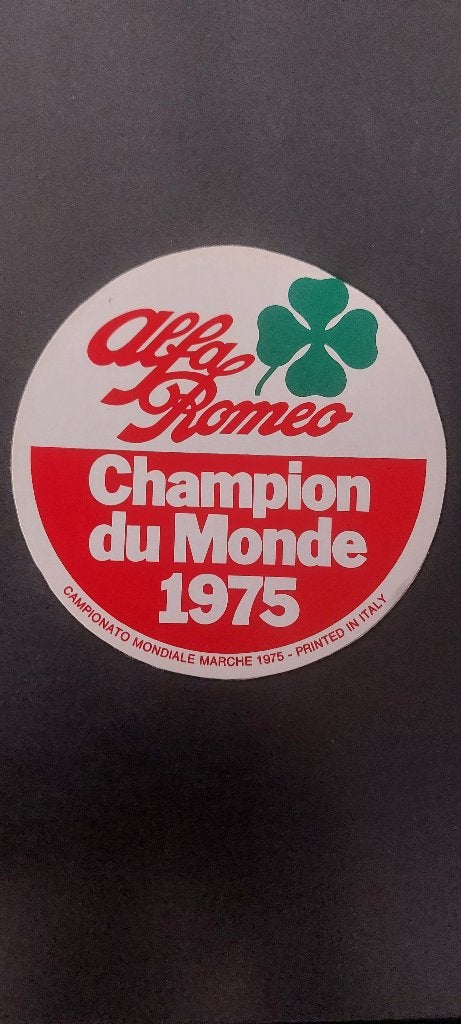 Sticker autocollant Rally Alfa Romeo 1975, Envoi, Utilisé