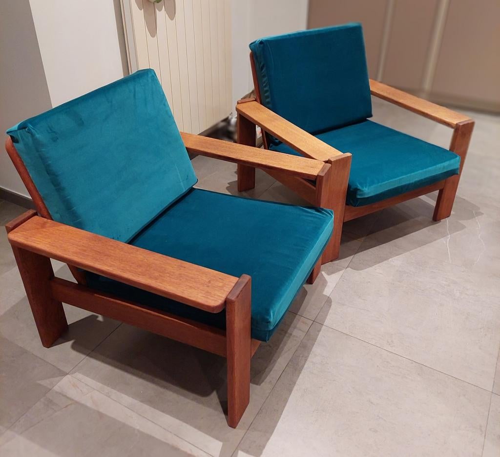 Vintage massieve 1zit fauteuils, Huis en Inrichting, Fauteuils, Ophalen