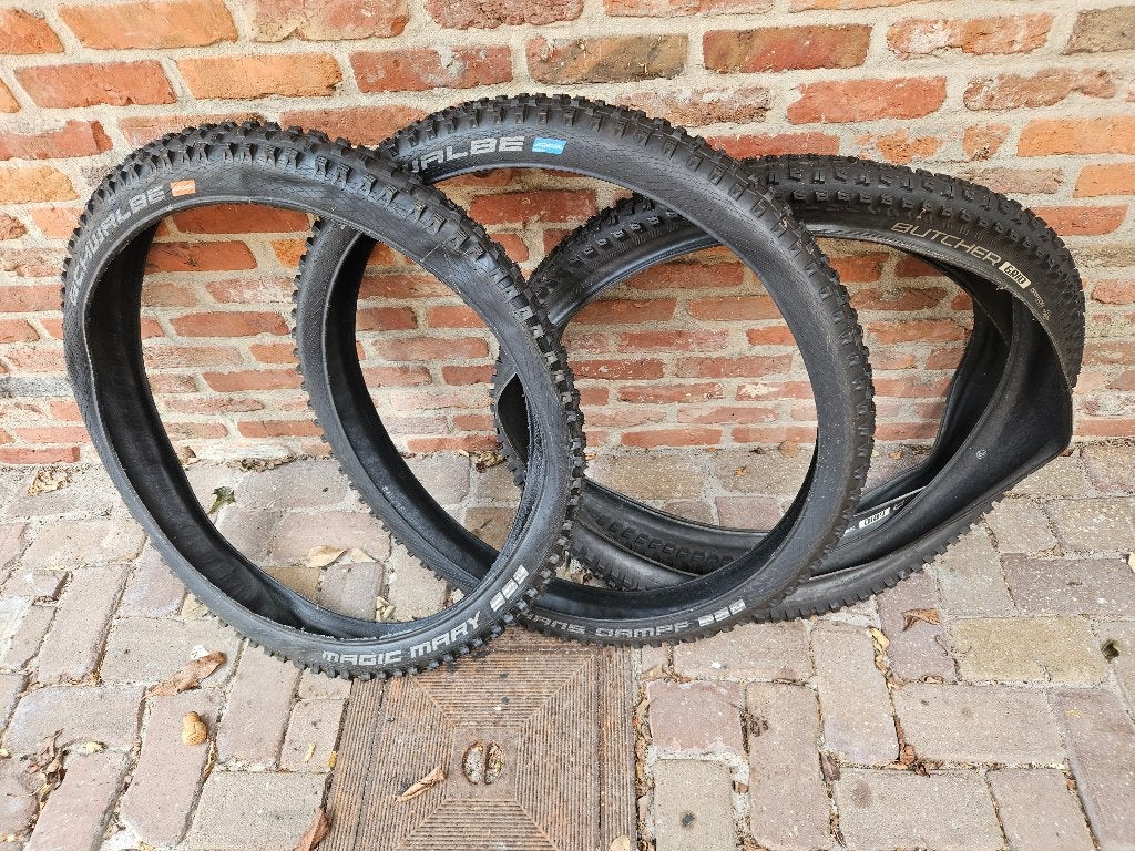 4x mountainbike banden in maat 29x2,6", Band, Zo goed als nieuw, Mountainbike, Rubber
