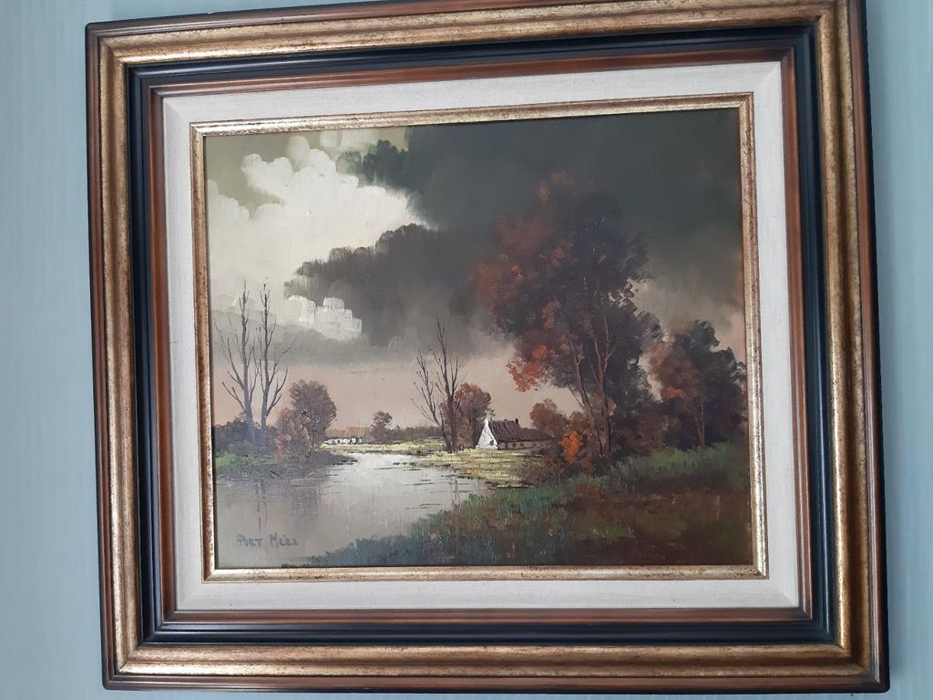 Schilderij Piet Mees, Antiek en Kunst, Kunst | Schilderijen | Klassiek, Ophalen