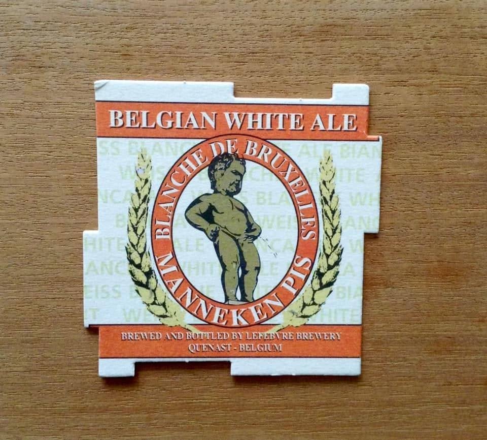 Sous verre à bière BLANCHE DE BRUXELLES MANNEKEN PIS, Enlèvement ou Envoi, Comme neuf, Sous-bock