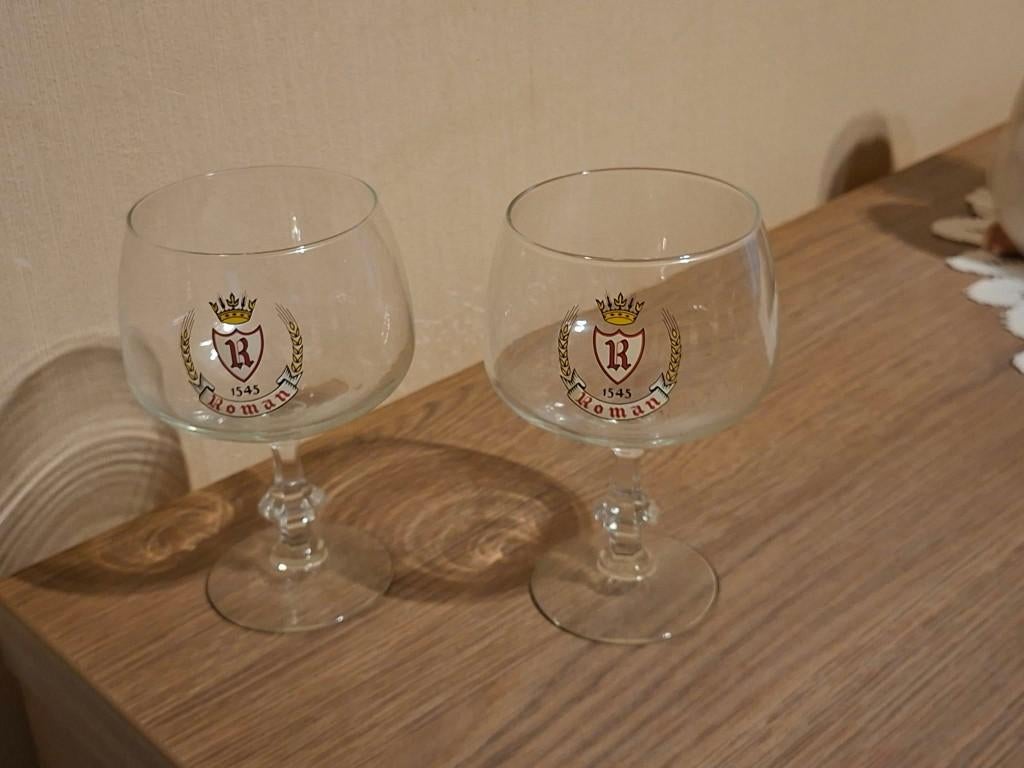 2 Glazen / Brouwerij Roman, Ophalen of Verzenden, Zo goed als nieuw, Bierglas
