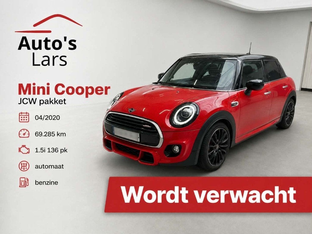 Wordt verwacht Mini Cooper 2020 1.5i Automaat JCW pack, Auto's, 4 zetels, Stof, 4 cilinders, Bedrijf