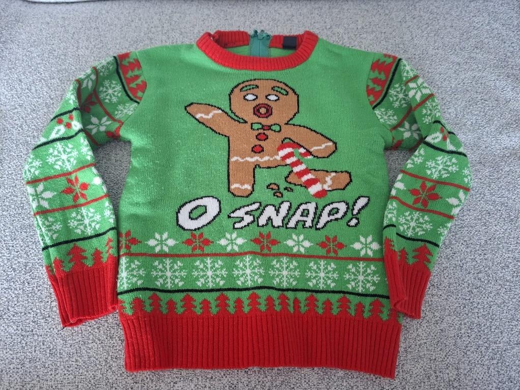 Grappige SHEIN Kersttrui Peperkoekman O Snap! - Maat 92, Ophalen, Gebruikt, Trui of Vest, Shein