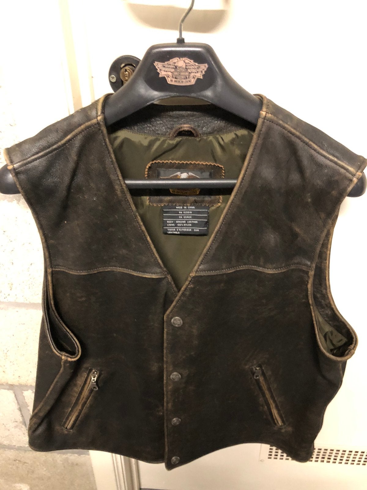 Lederen bodywarmer Harley Davidson, Ophalen, Zo goed als nieuw, Maat 46/48 (XL) of groter