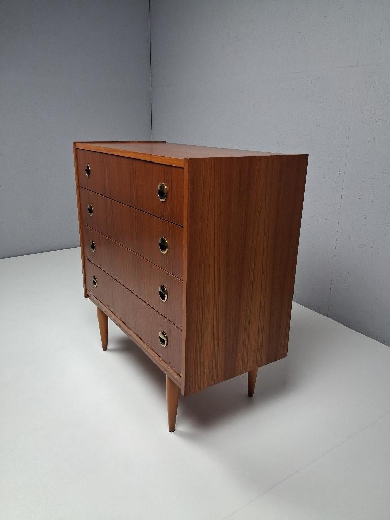 Vintage Mid-Century Ladekast, Jaren 60 - 70, Ophalen, Gebruikt, 50 tot 100 cm, 3 of 4 laden