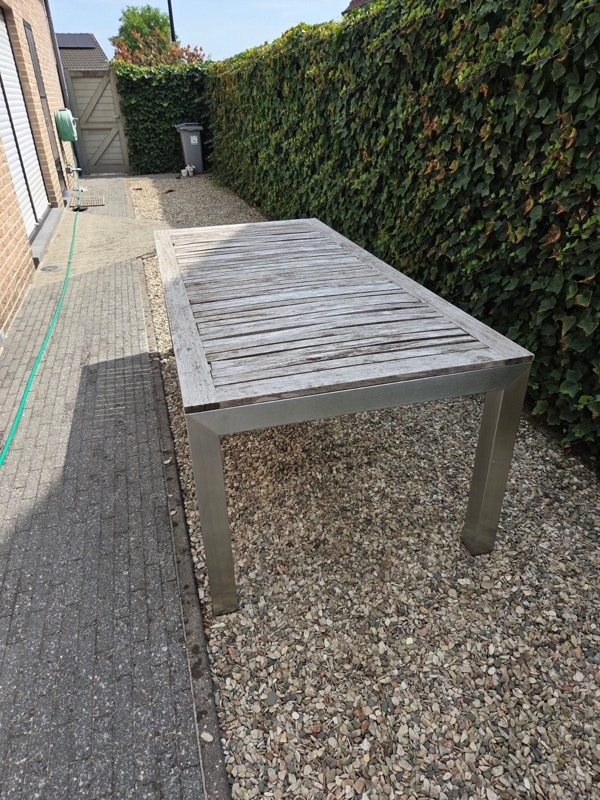 tuintafel in rvs inox, Jardin & Terrasse, Tables de jardin, Enlèvement, Inox