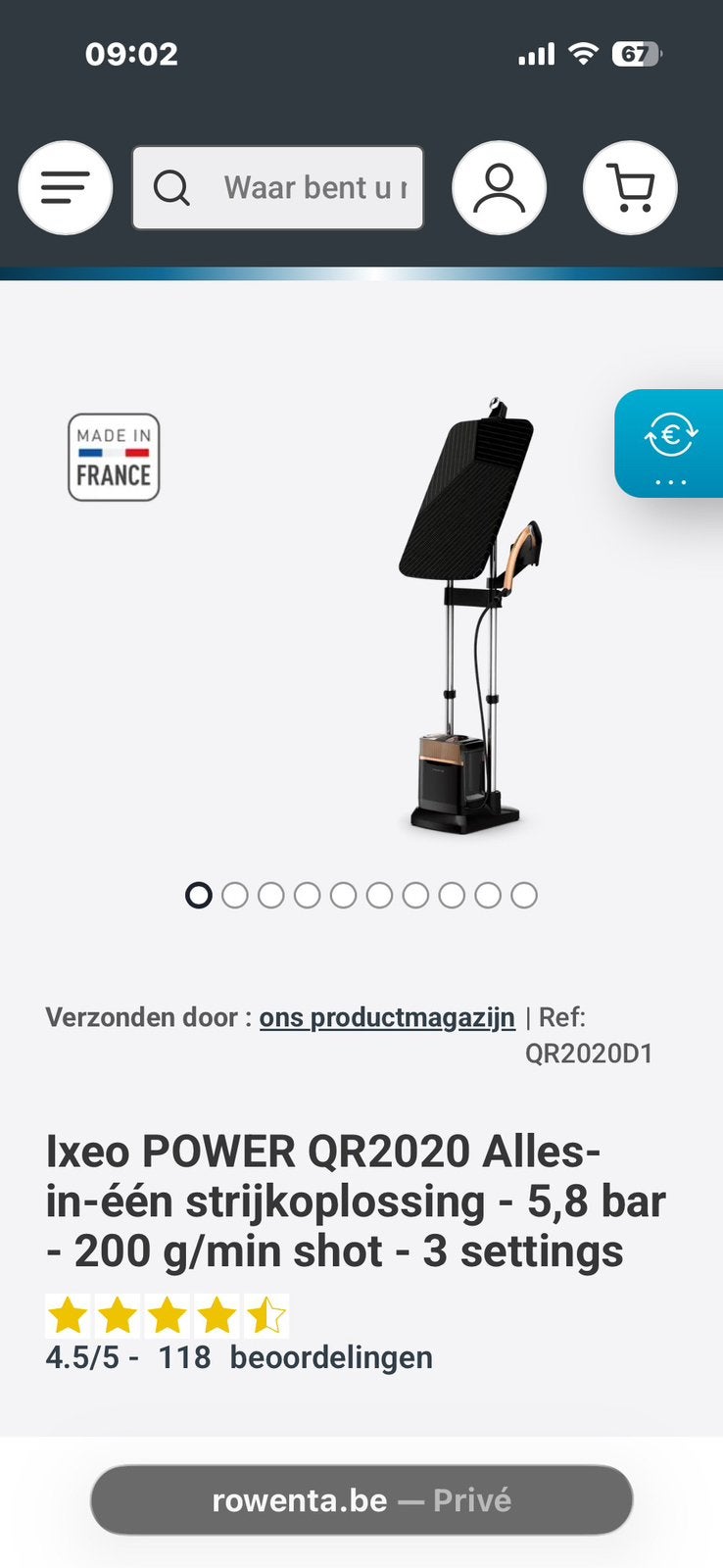 Rowenta QR2020D1, Ophalen, Nieuw