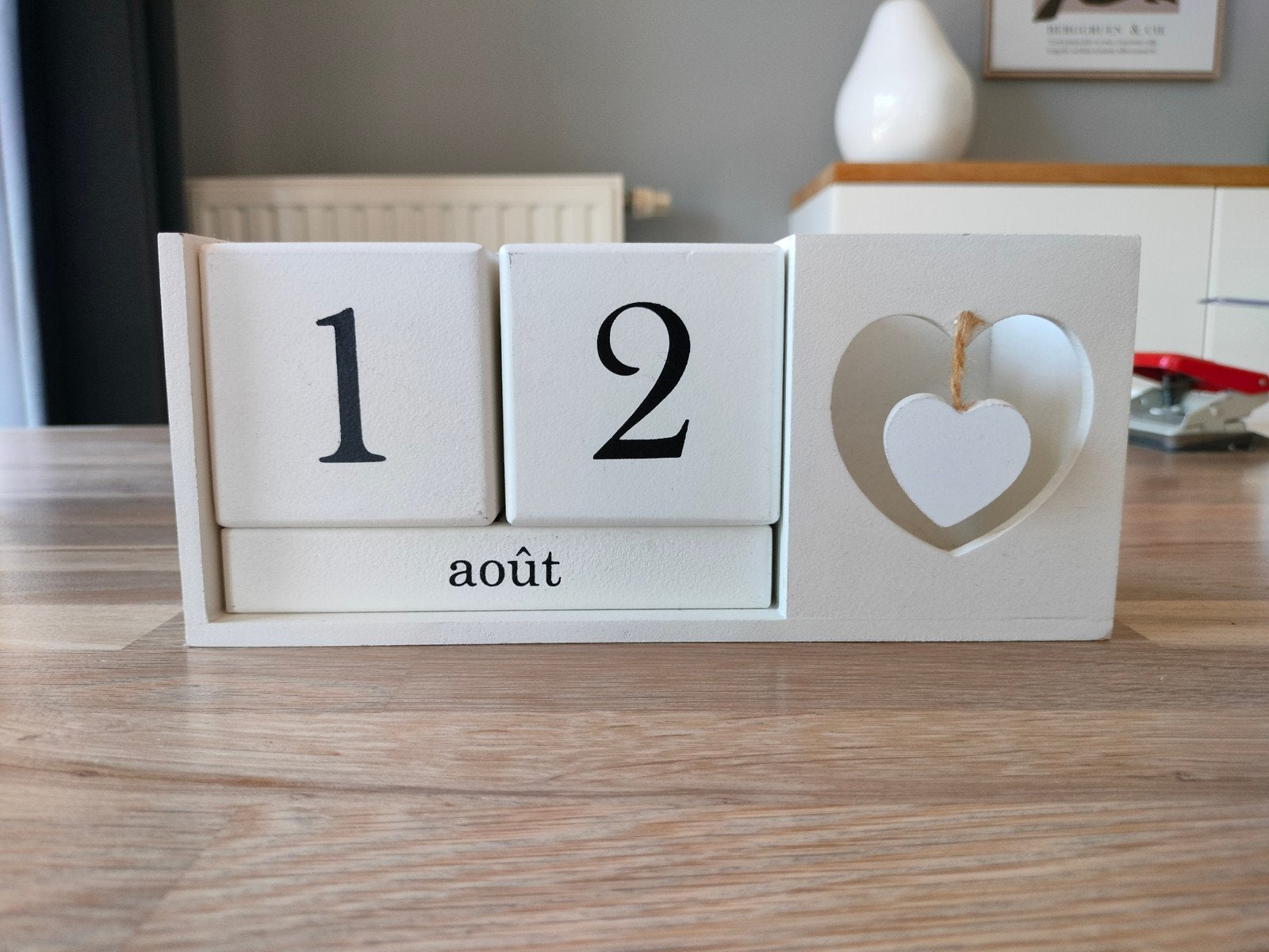 kalender met bloempot decoratie, Ophalen