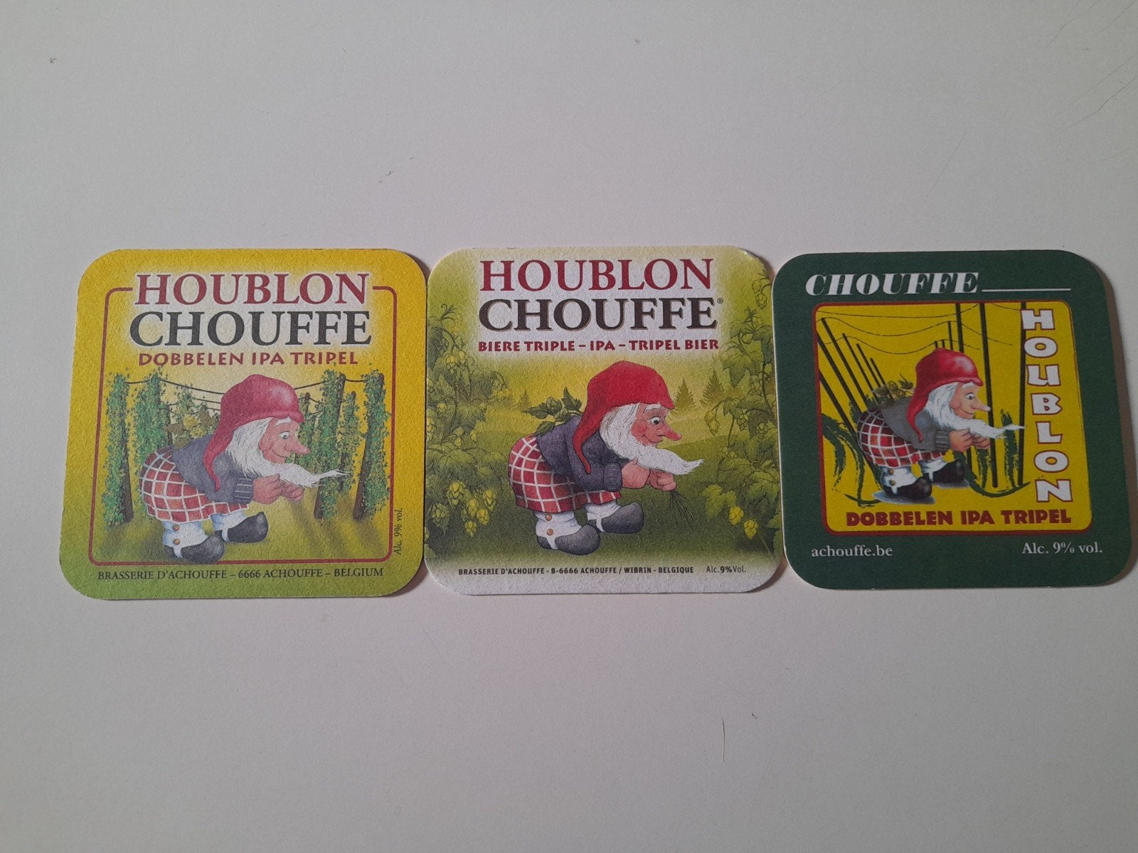 3 bierviltjes houblon chouffe, Verzamelen, Ophalen of Verzenden