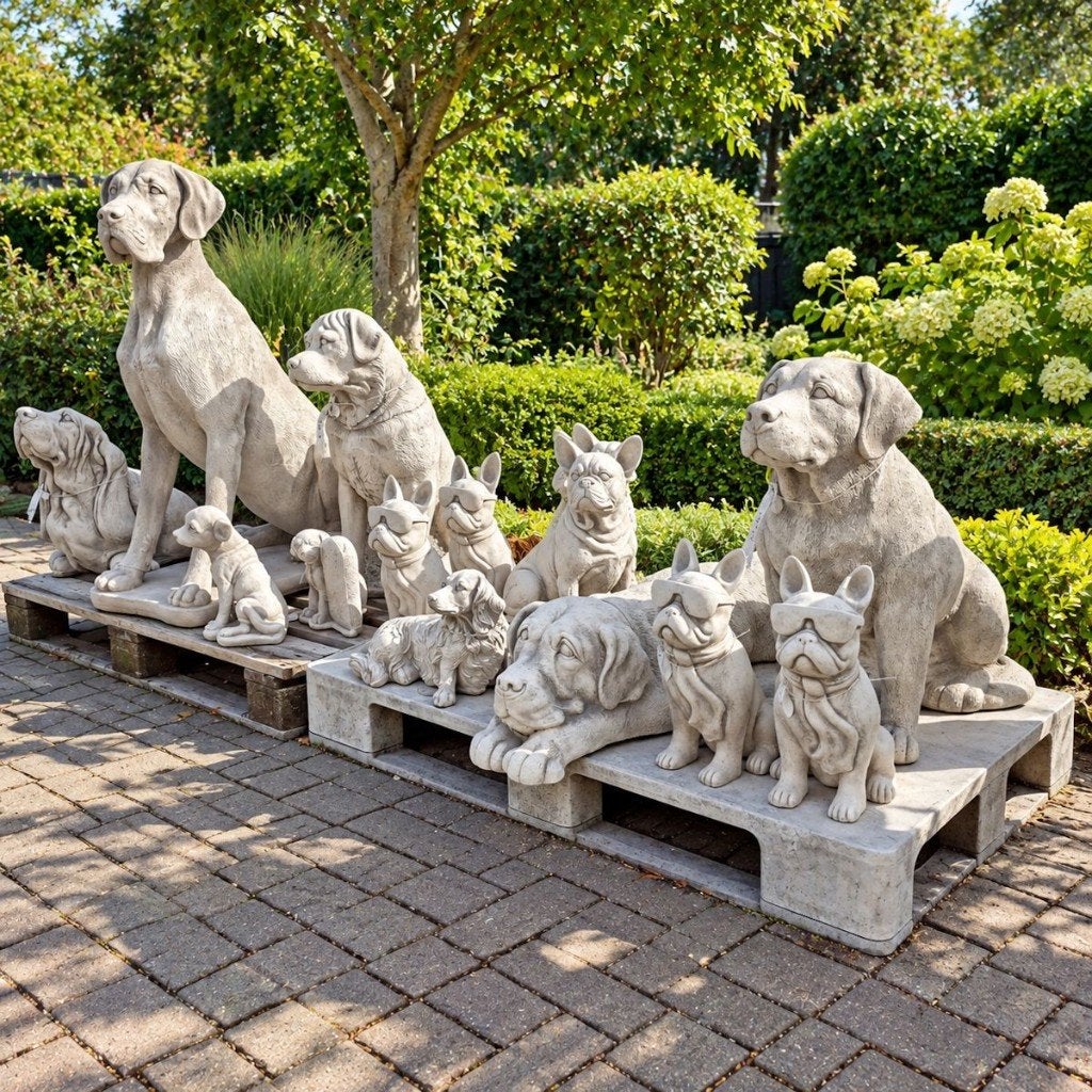 Honden tuinbeelden tuinbeeld hond wolf, Ophalen, Nieuw, Dierenbeeld