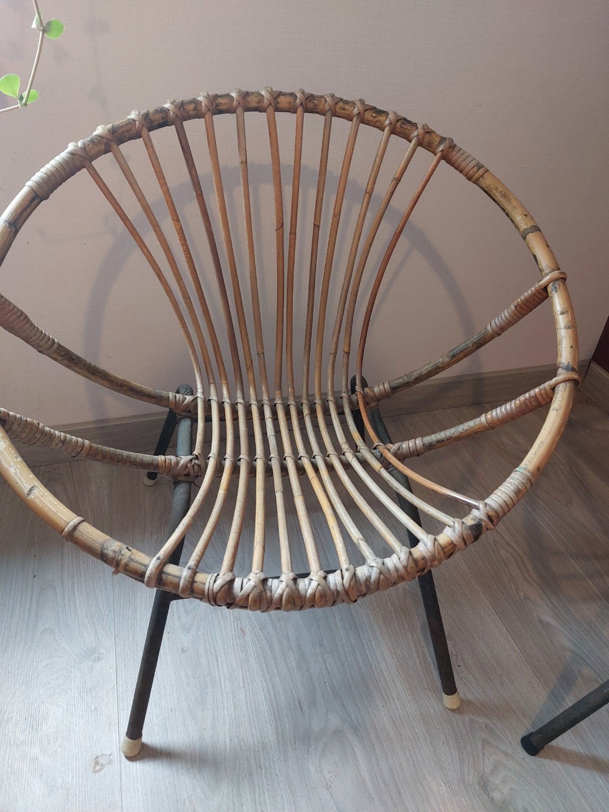 2 fauteuils en rotin vintage des années 50- 60, Maison & Meubles, Enlèvement, Métal