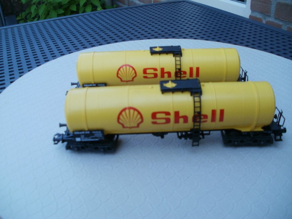 Marklin Ho Shell no 4756 dubbelasser ketelwagen nieuwstaat., Hobby en Vrije tijd, Wisselstroom, Wagon, Ophalen of Verzenden, Zo goed als nieuw