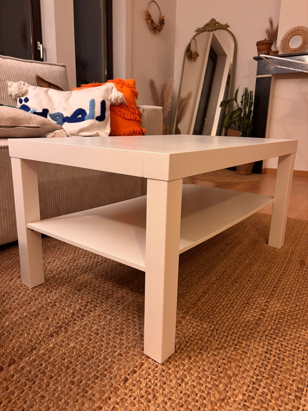 Table basse blanche, 50 à 100 cm, Comme neuf, Enlèvement, 50 à 100 cm