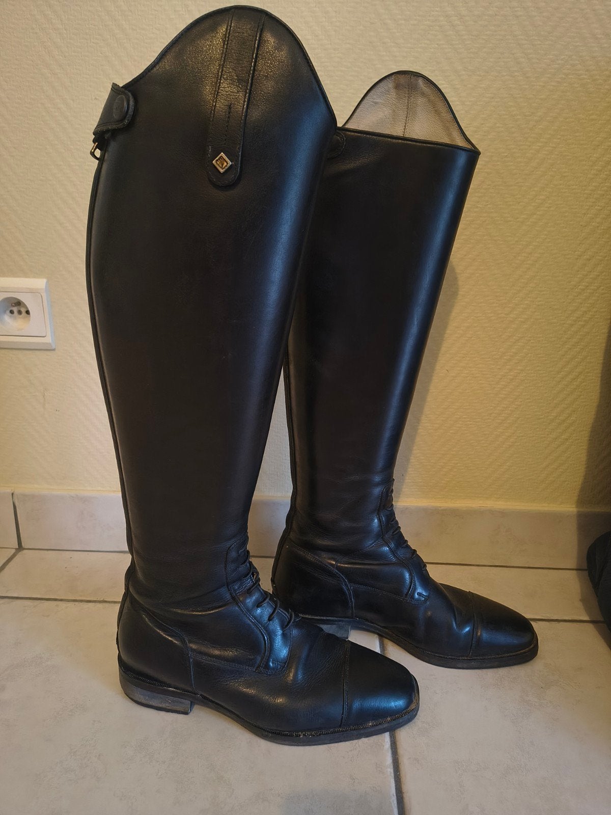 DeNiro Boot Co. leren rijlaarzen maat 39 MA-XS zwart + tas e, Ophalen, Dressuur, XS, Zo goed als nieuw