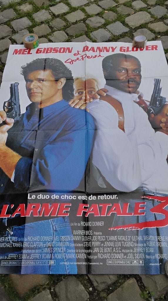 Ancienne affiche de cinema, l arme fatal, Enlèvement ou Envoi, Utilisé, Film, Affiche