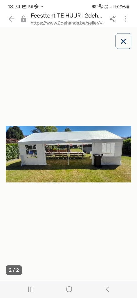 Partytent 4x8m te huur, ook stoelen en tafels, Jardin & Terrasse, Tonnelles, Comme neuf, Tente de réception, 2 mètres ou plus