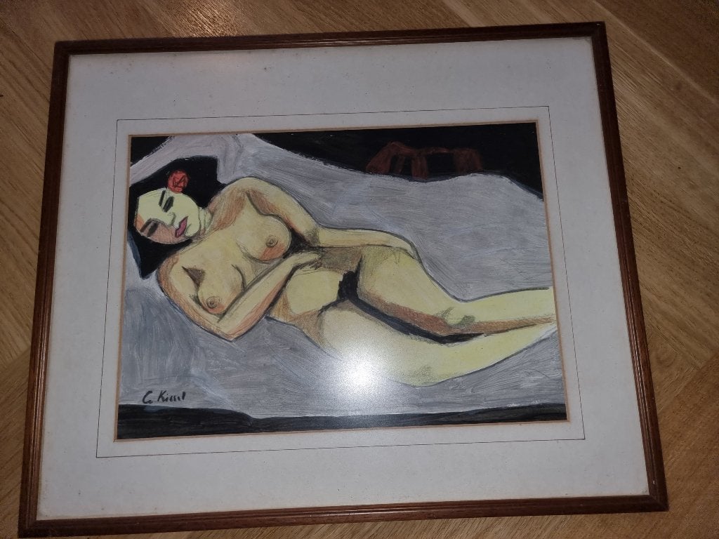 Uniek werk van Gernot Kissel, Ophalen, Gesigneerd, Bloemen, Papier