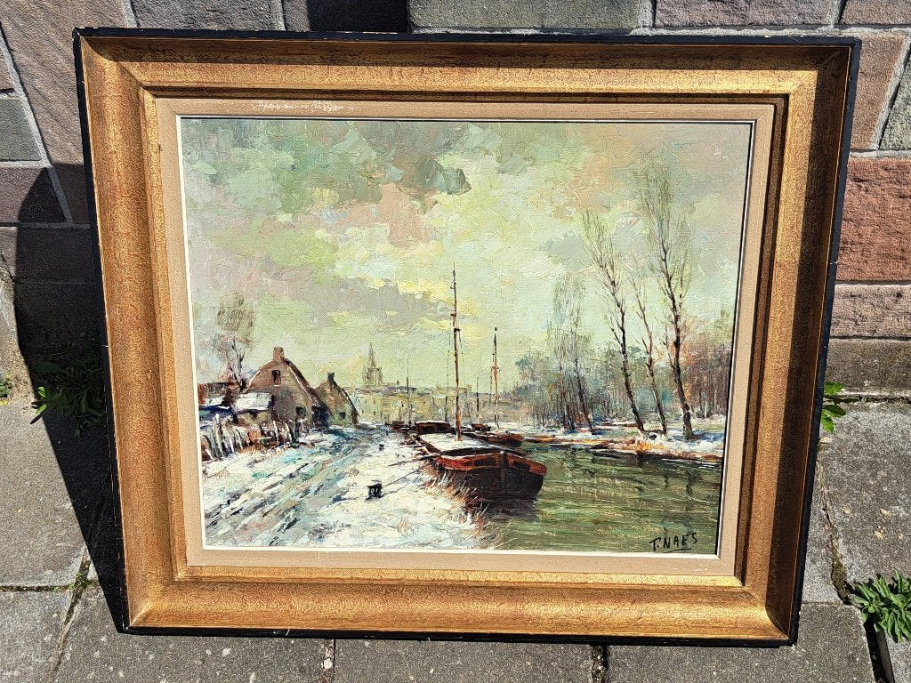 Huile sur toile peniche signe t naes, Enlèvement ou Envoi, Toile