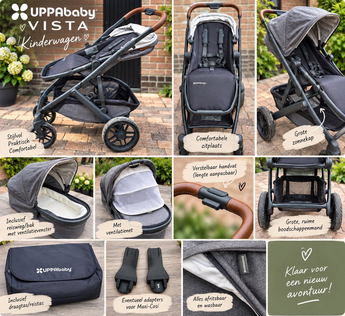 UPPAbaby Vista kinderwagen – te koop, Enlèvement, Utilisé, Poussette, Avec nacelle