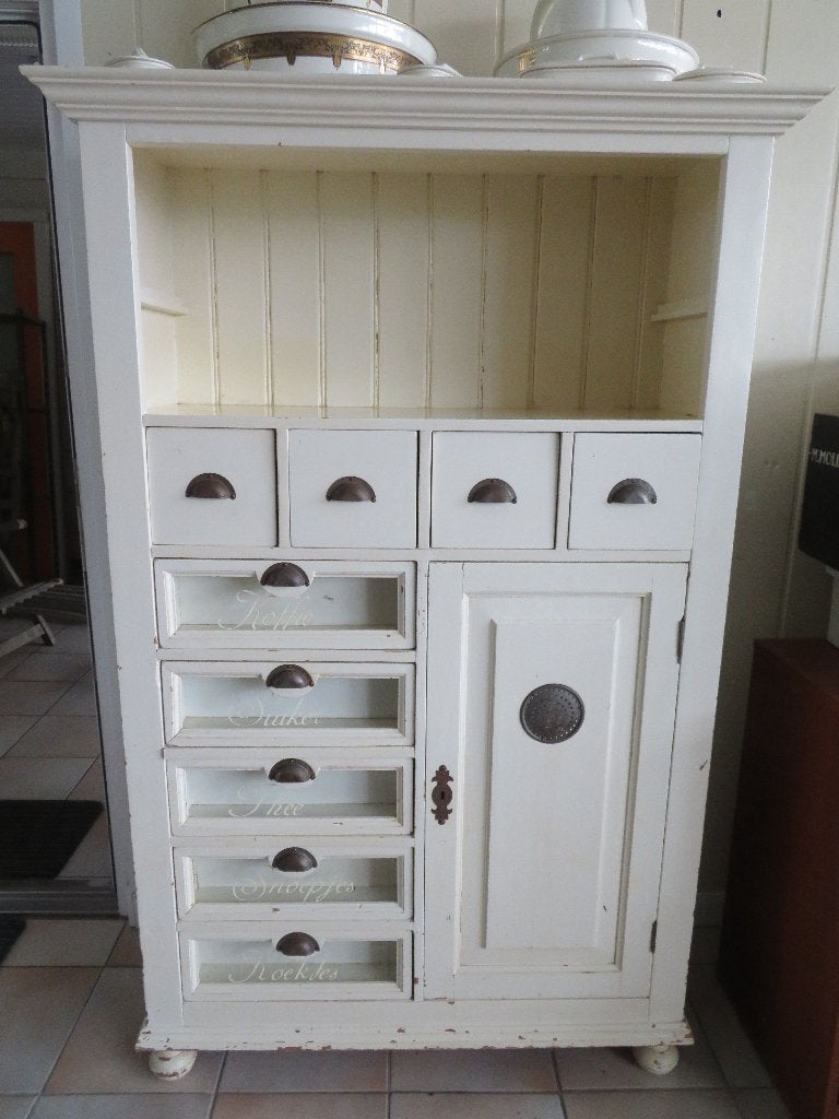 Oude keukenkast, voorraadkast., Maison & Meubles, Armoires | Buffets, Utilisé, 150 à 200 cm, 100 à 150 cm, 25 à 50 cm, Avec tiroir(s)