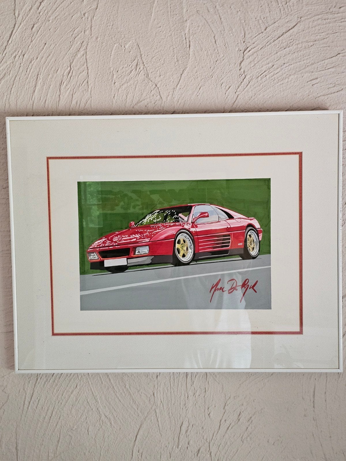 Schilderij Ferrari 348TB Koenig Special, Antiek en Kunst, Kunst | Schilderijen | Modern, Ophalen