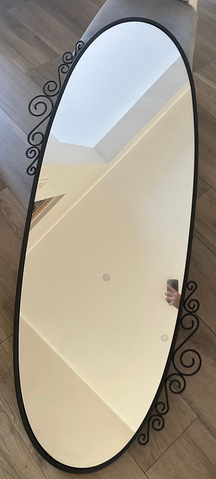 Miroir avec cadre décoratif – Très bon état, Comme neuf, 50 à 75 cm, Ovale, 150 à 200 cm