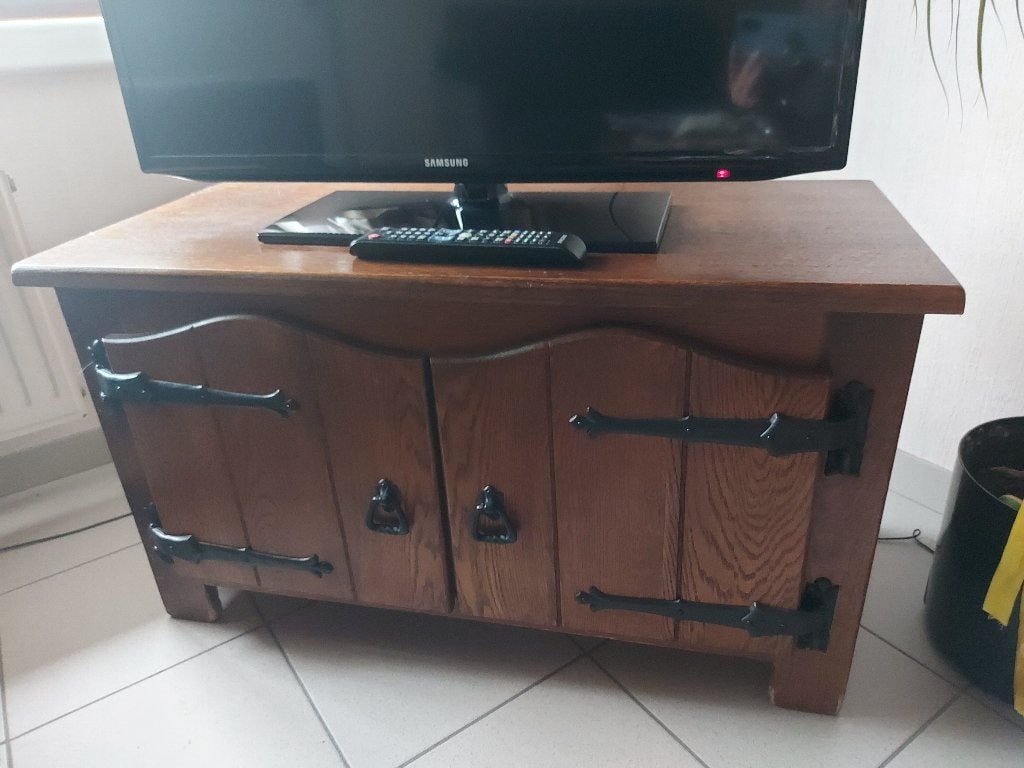 Mobilier : Meuble TV en chêne, 25 à 50 cm, Moins de 100 cm, Enlèvement, Utilisé