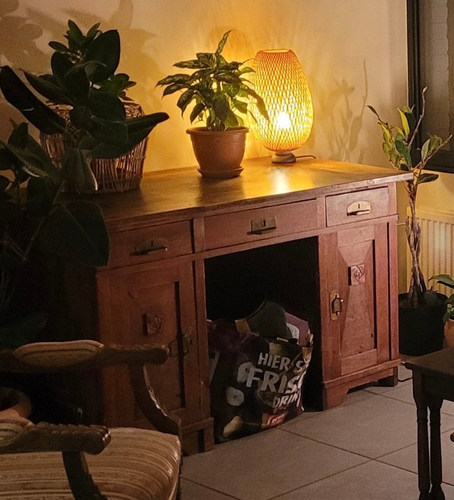 Bureau en bois avec rangement (2 portes, 3 tiroirs), Vintage, Enlèvement, Bureau-armoire combiné, Bois