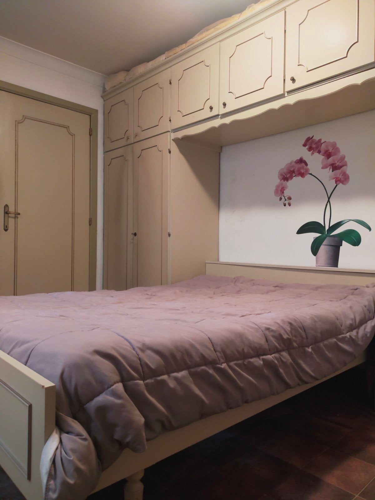 Vintage slaapkamer - bed met kleerkasten, Huis en Inrichting, Slaapkamer | Complete slaapkamers, Ophalen