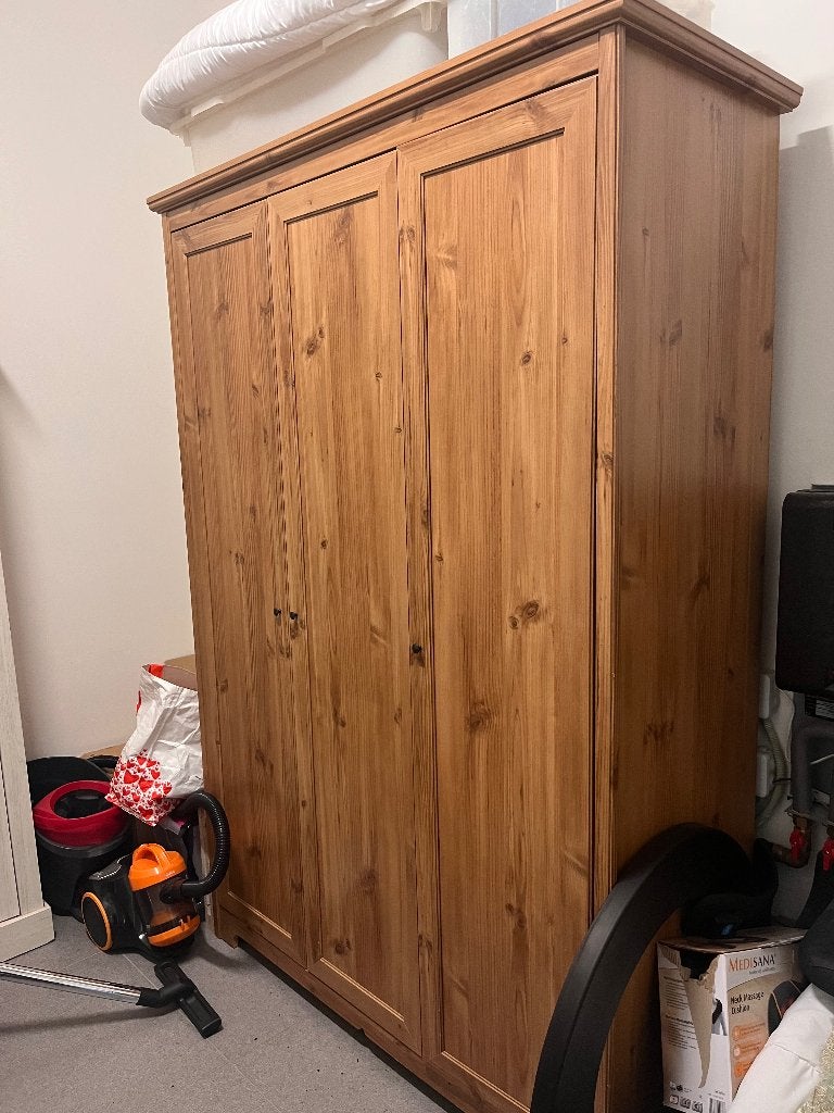 Klassieke houten kleerkast, Ophalen, Met deur(en), Gebruikt, 100 tot 150 cm