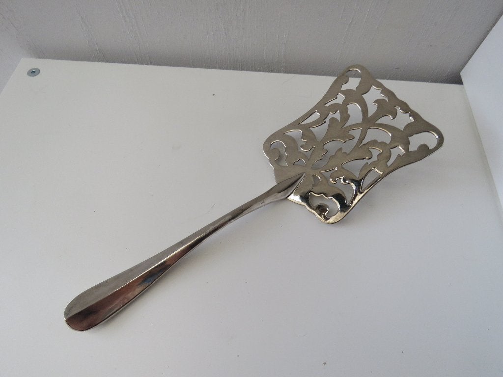 Verzilverde serveerschep aspergeschep, Ophalen of Verzenden