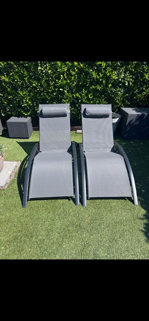 2 nieuwe tuinstoelen, Tuin en Terras, Ligbedden, Ophalen, Nieuw, Aluminium, Verstelbaar
