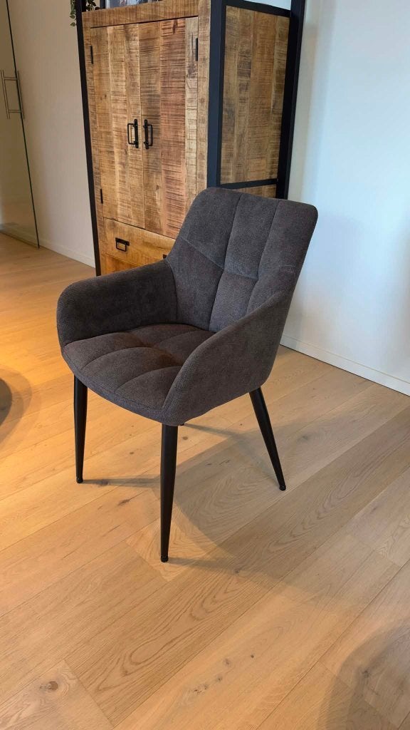 Chaises modernes en tissu marron | 4 pièces, Comme neuf, Brun, Enlèvement, Modern