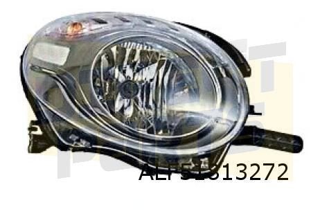 Fiat 500 8-12- dimlichtunit Rechts zwart boven OES! 52089192, -, Verzenden, -, Nieuw