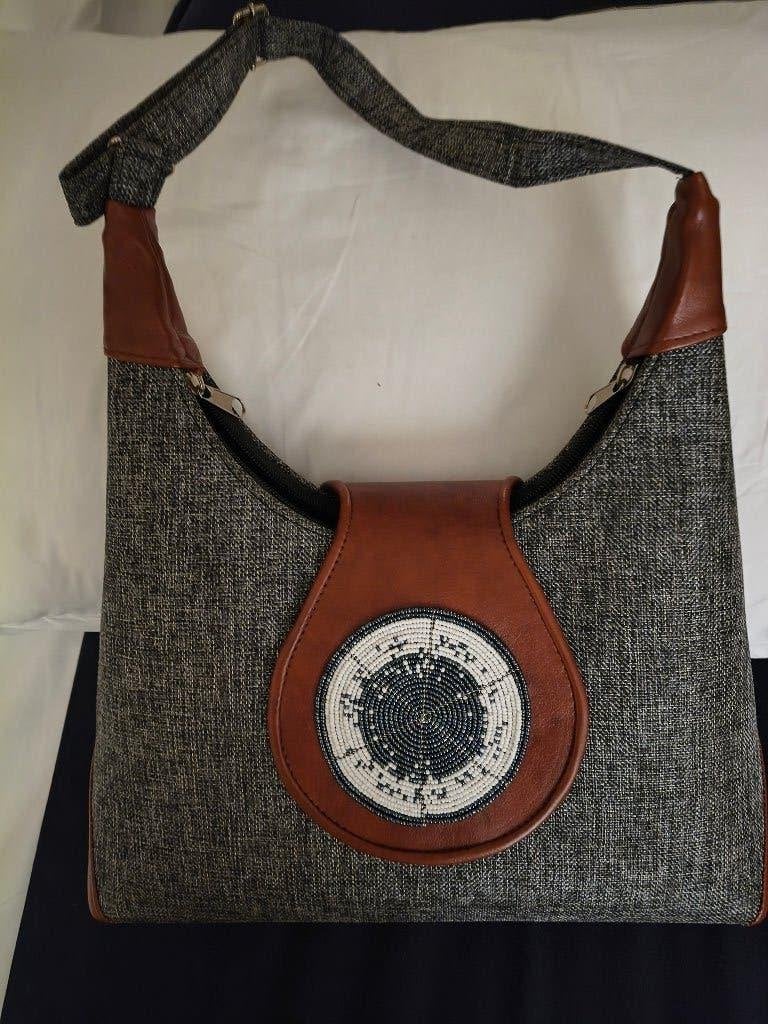 sac en cuir et tissu neuf fait main, Enlèvement ou Envoi, Neuf, Gris, Sac à bandoulière