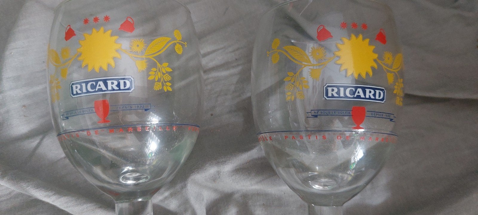 2 glazen Ricard le Pastis de Marseille, Verzamelen, Ophalen of Verzenden