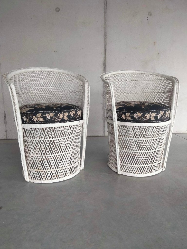 Setprijs 80s vintage Boho Bohemien lounge fauteuils, Ophalen, Gebruikt