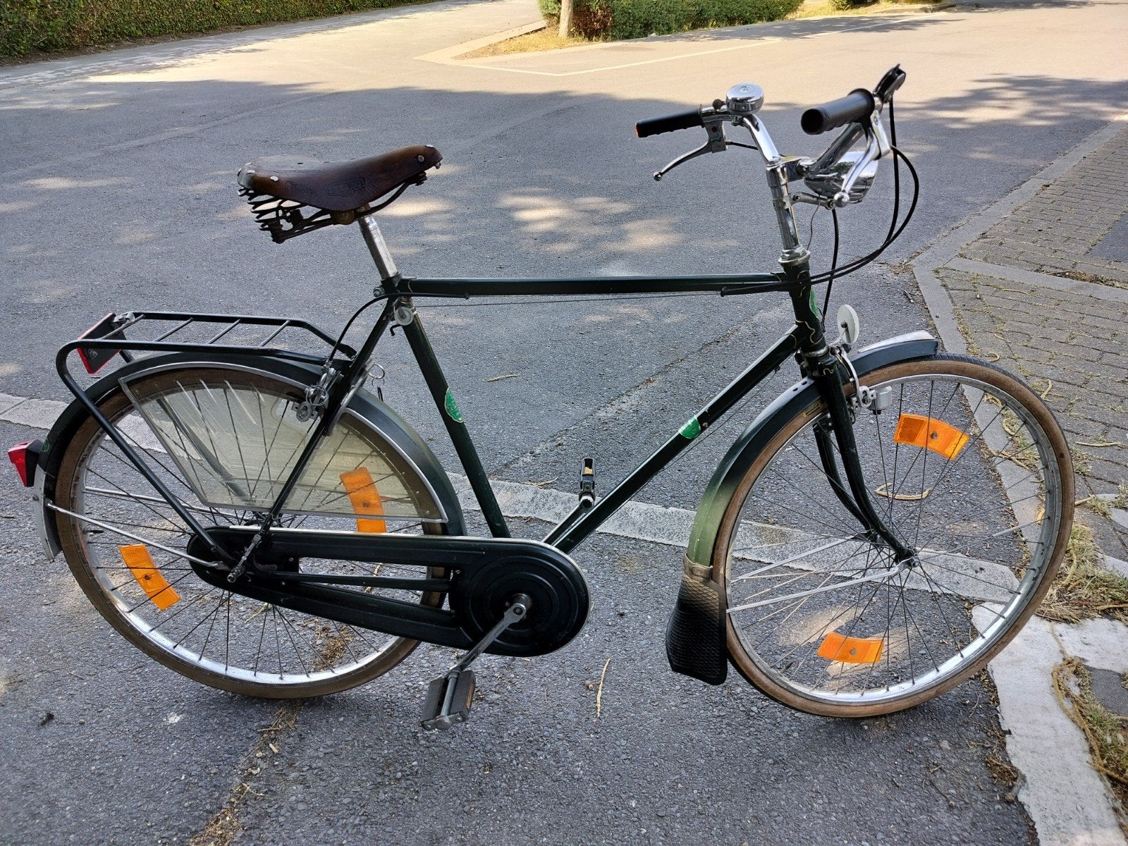handgemaakte groene klassieker, Fietsen en Brommers, Ophalen, Brooks zadel