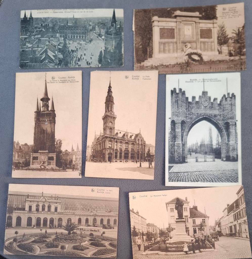 Courtrai lot de 7 cartes postales, Collections, Enlèvement ou Envoi, Flandre Occidentale