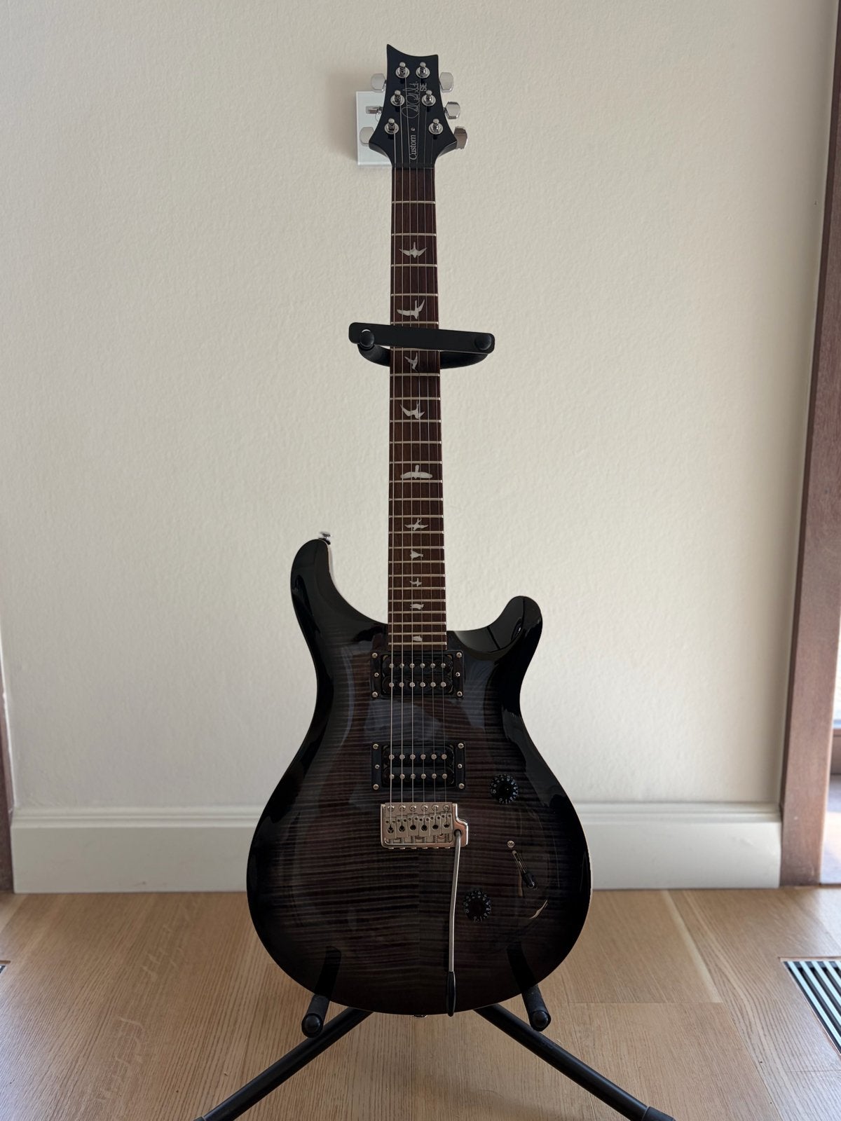 PRS SE Custom 24 – Charcoal Burst – 2020 - Inclusief Gigbag, Enlèvement, Comme neuf, Solid body, Paul Reed Smith