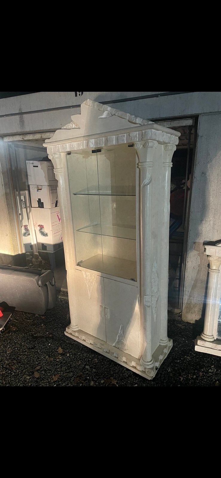 Armoire vitrine style grec très lourde, Maison & Meubles, Enlèvement, Comme neuf