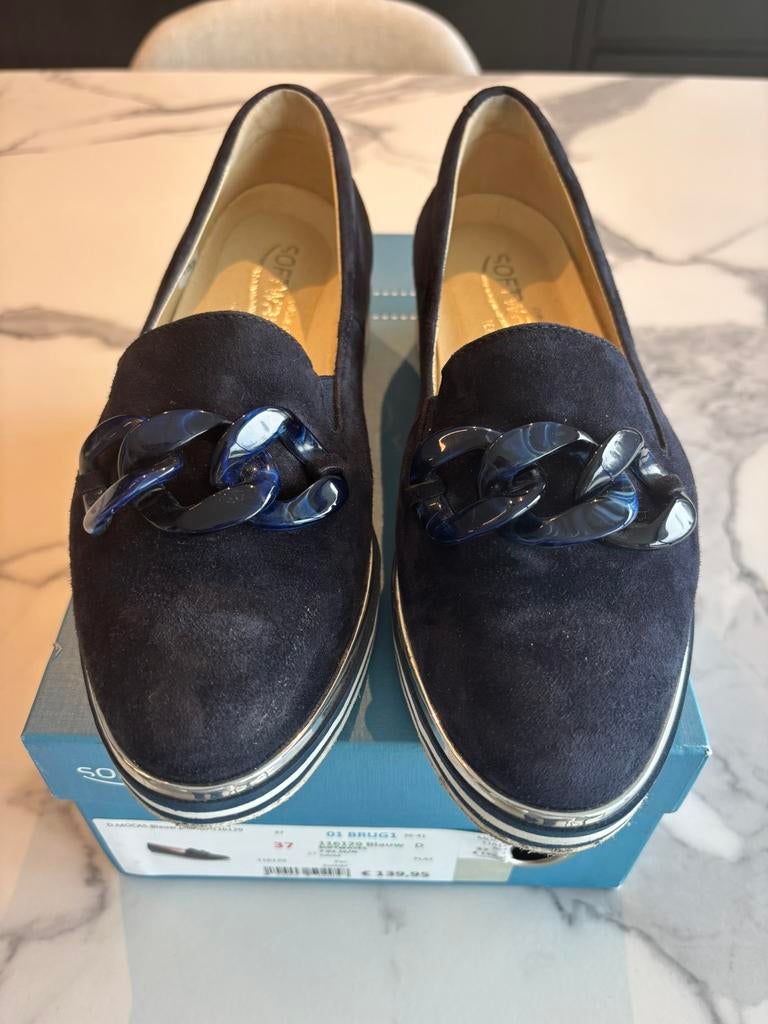 Donkerblauwe damesschoenen Softwaves stijl loafers maat 37, Kleding | Dames, Schoenen, Blauw, Verzenden