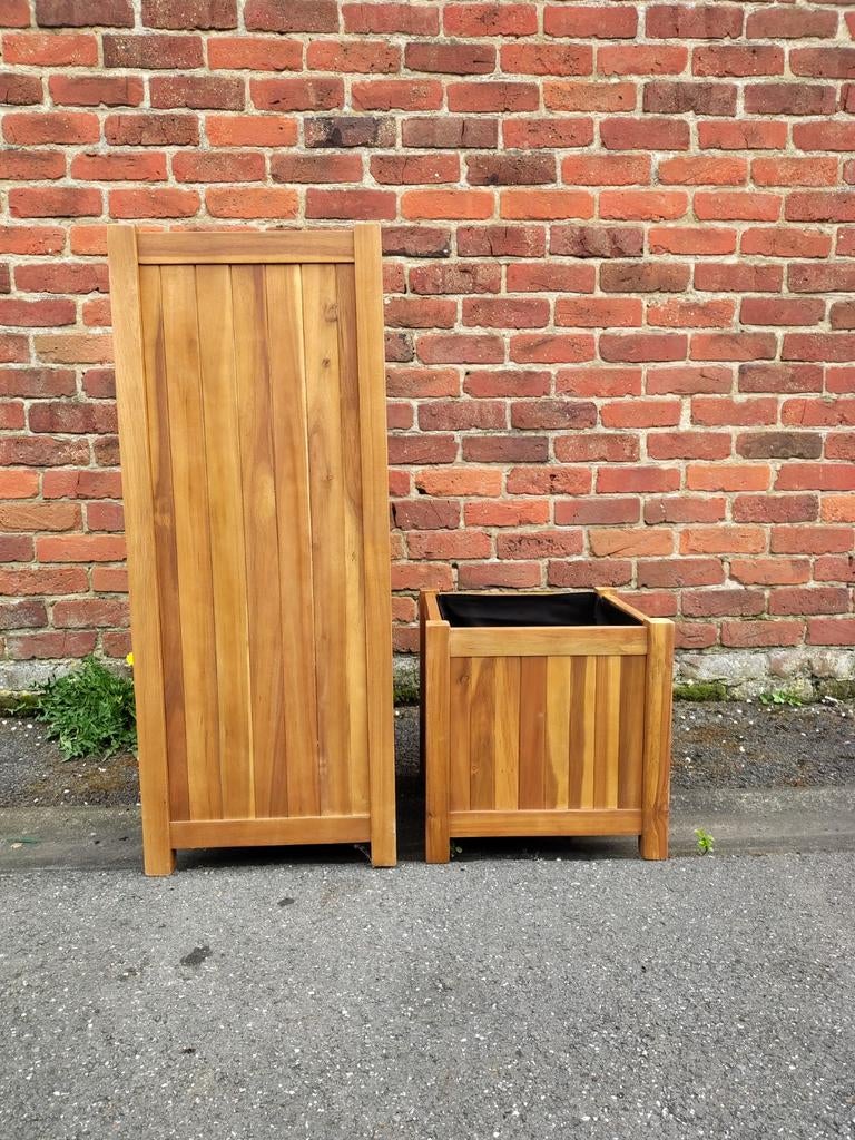 Nieuwe plantenbak in massief acacia hout (Enjoy Planters)., Tuin en Terras, Bloembakken en Plantenbakken, Nieuw, Hout, Binnen