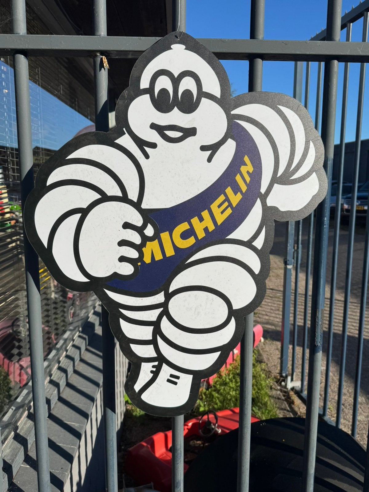 Panneau publicitaire Michelin Man Binendum, Collections, Panneau publicitaire, Enlèvement ou Envoi, ., Utilisé