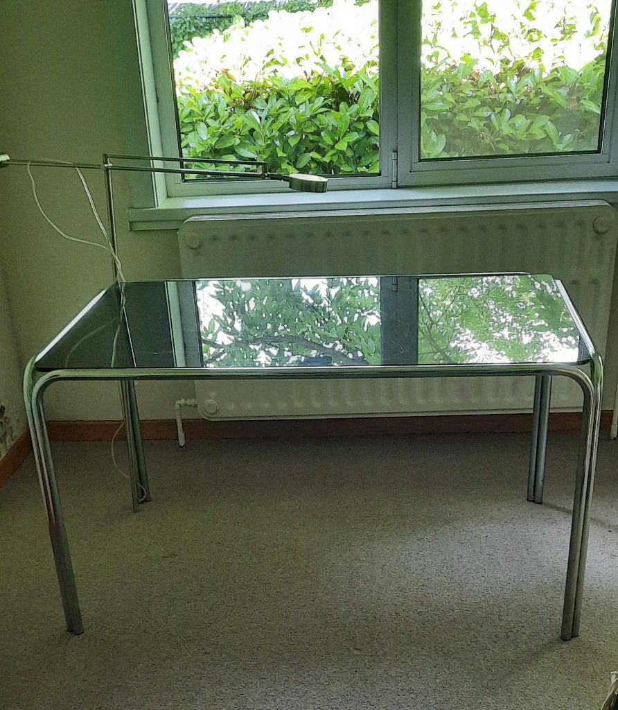 VINTAGE EETTAFEL, Huis en Inrichting, Tafels | Eettafels, Ophalen, Bauhaus, Glas, Vier personen