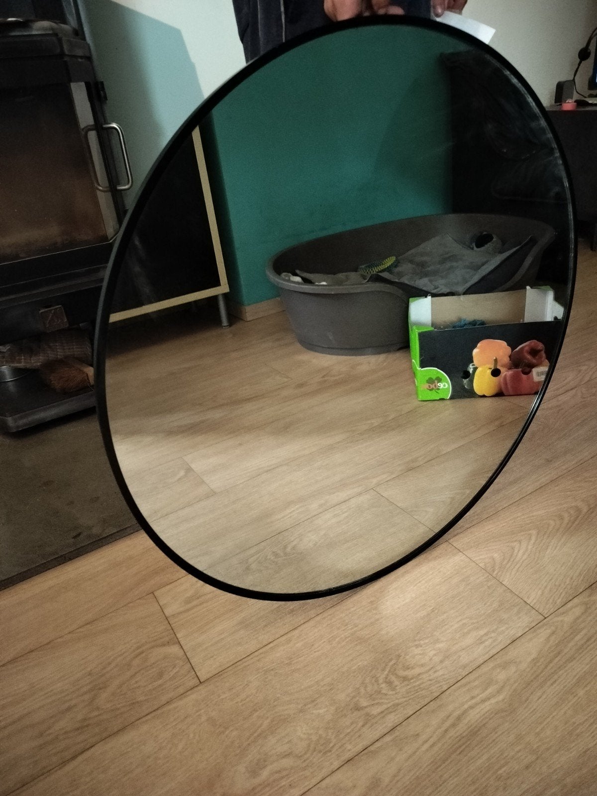 Ronde spiegel, Huis en Inrichting, Woonaccessoires | Spiegels, Ophalen, Zo goed als nieuw, Rond