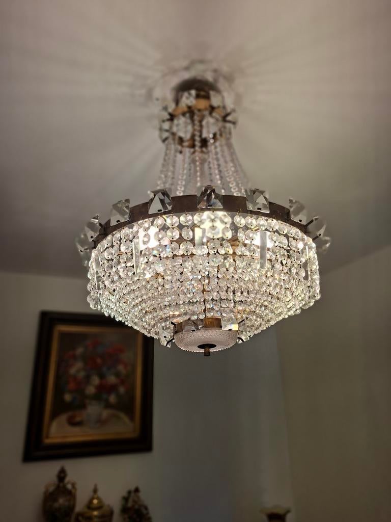 Kristallen luster, Huis en Inrichting, Lampen | Kroonluchters, Ophalen